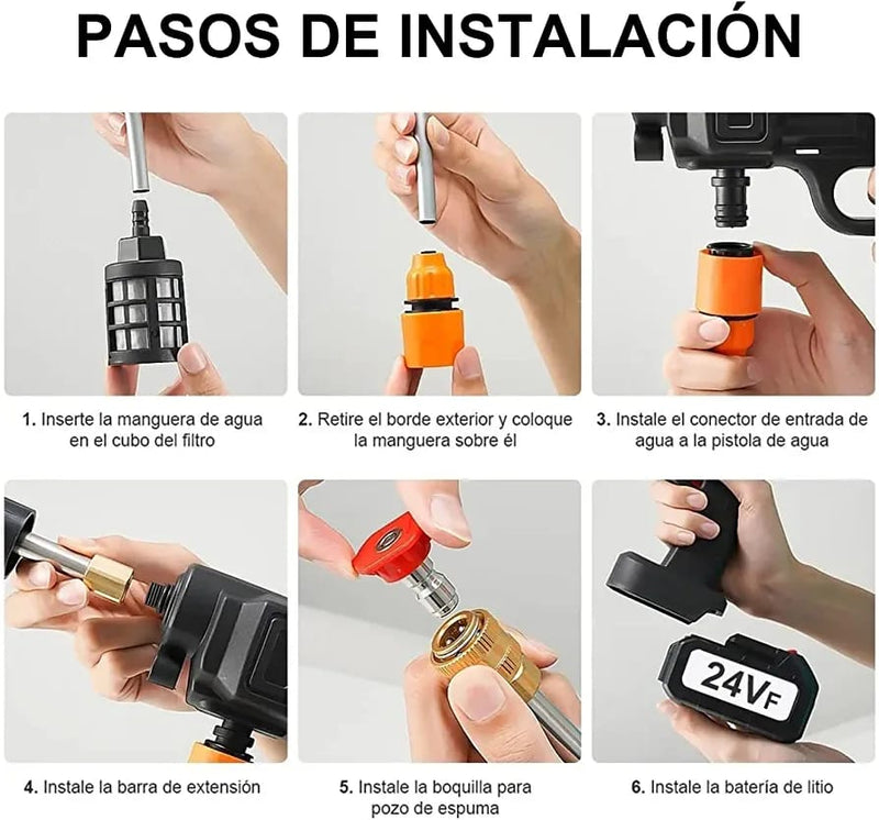 Hidrolavadora Portatil Recargable  + Batería Extra