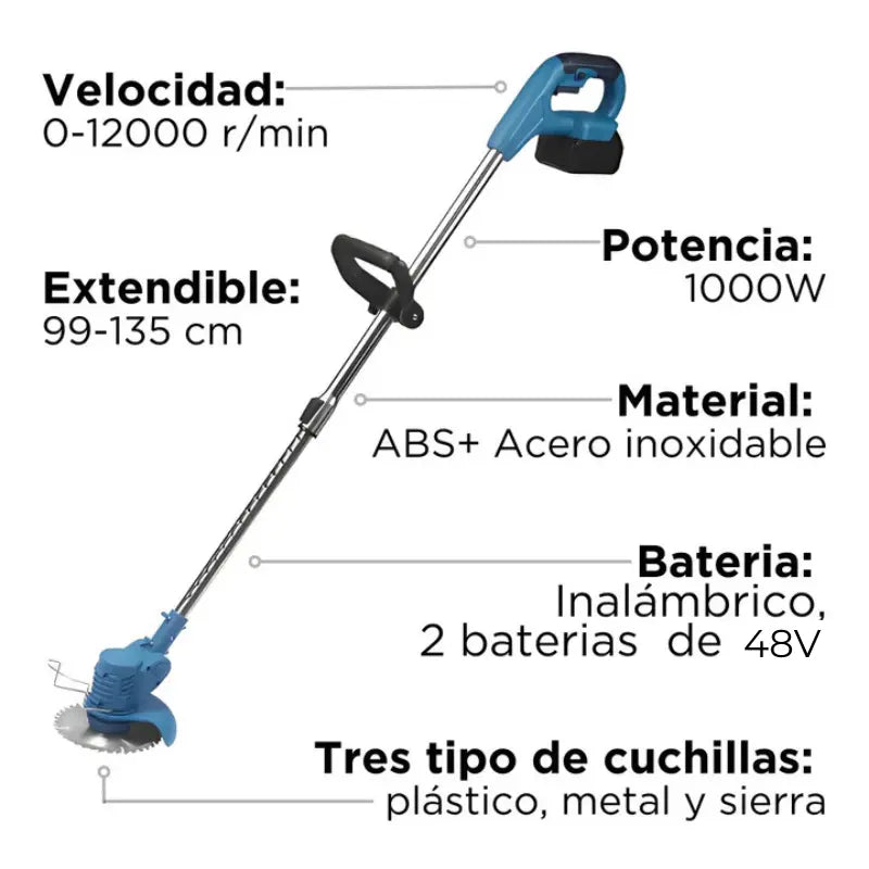 Cortadora de Cesped Inalámbrica  [2 BATERÍAS RECARGABLES]