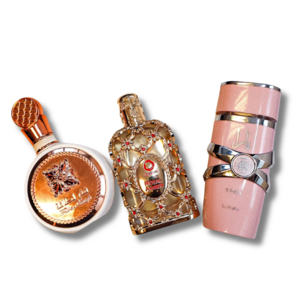 ZESTAW 3 PERFUM ARABSKICH – Lattafa Yara + Fakhar + Royal Amber (po 100 ml każdy) – KUP 1 I OTRZYMAJ 3 ORYGINALNE