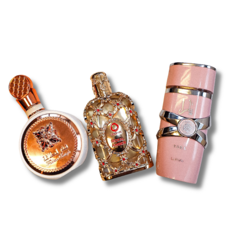 ZESTAW 3 PERFUM ARABSKICH – Lattafa Yara + Fakhar + Royal Amber (po 100 ml każdy) – KUP 1 I OTRZYMAJ 3 ORYGINALNE