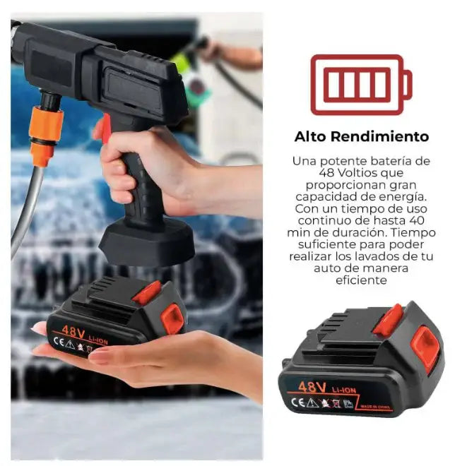 Hidrolavadora Portatil Recargable  + Batería Extra