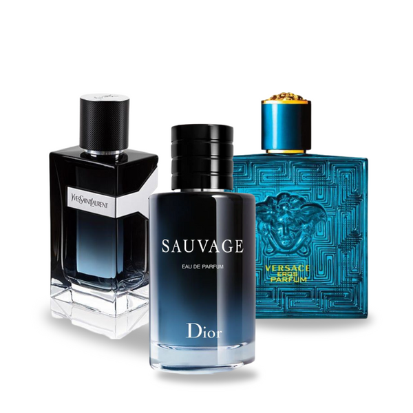 Zestaw 3 perfum | Dior SAUVAGE, Yves Saint Laurent Y MEN, Versace EROS 100 ml