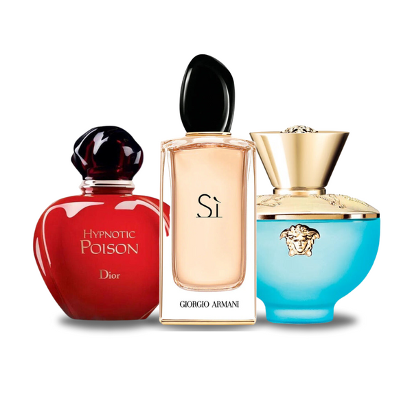 Zestaw 3 perfum | Dior HYPNOTIC POISON, Giorgio Armani SÌ i Versace DYLAN TURQUOISE 100 ml