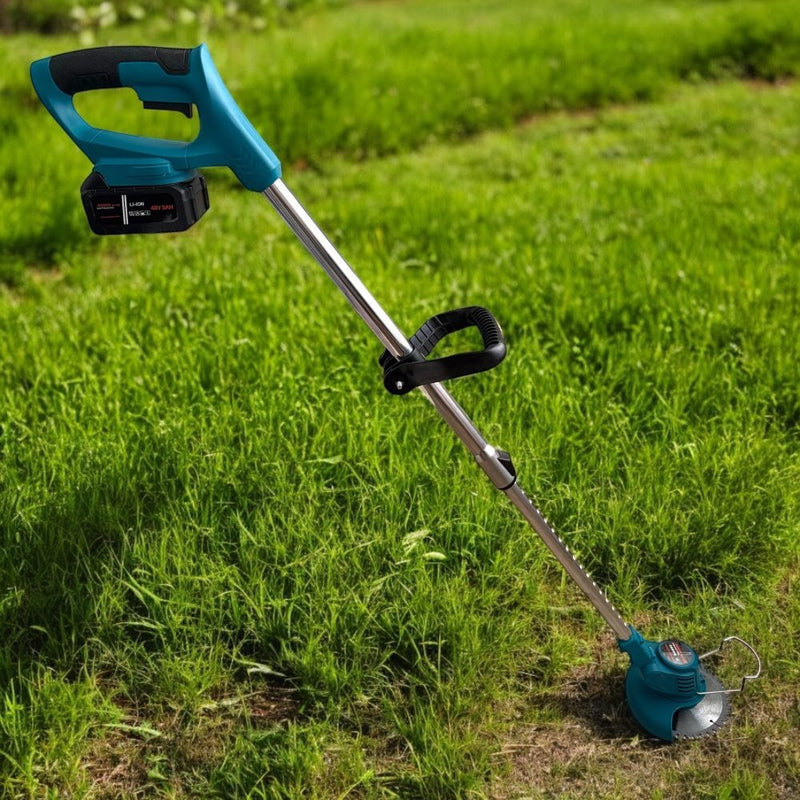 Podkaszarka Akumulatorowa BX-142 48V 2×5000 mAh z Teleskopową Rączką i Ostrzami – Zestaw do Koszenia Trawy i Zarośli